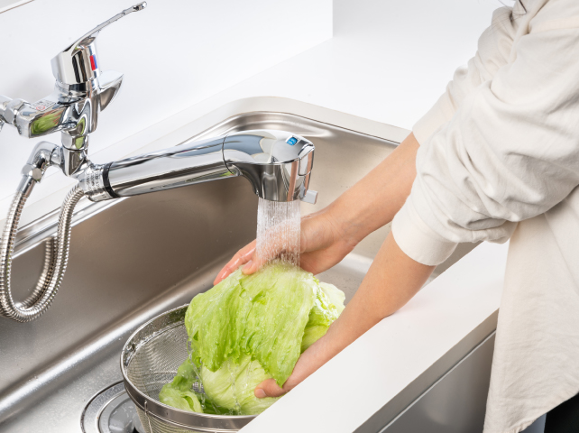 Clean 壁出し混合水栓（引出型）